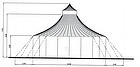 Zirkus-Zelt 10x10m Seitenansicht